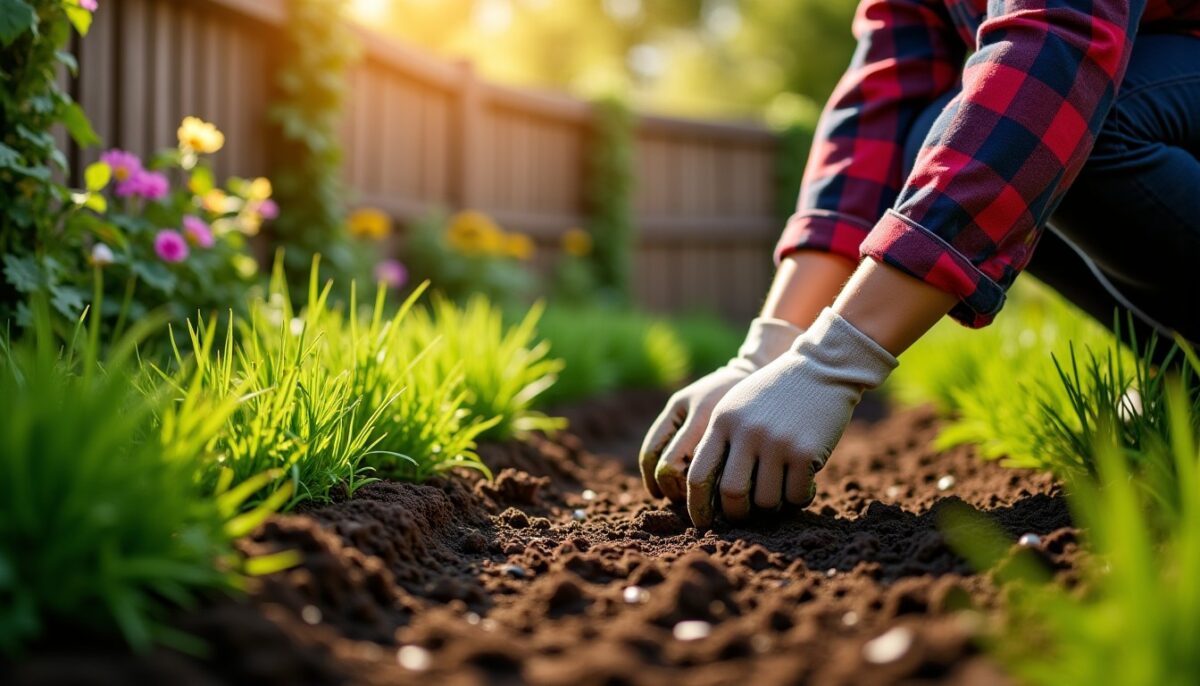 Astuce pour semer du gazon efficacement sans enterrer les graines
