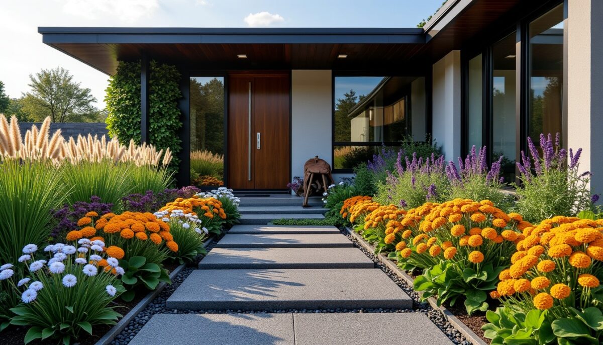 Idées innovantes de massifs floraux modernes pour sublimer l'entrée de votre maison